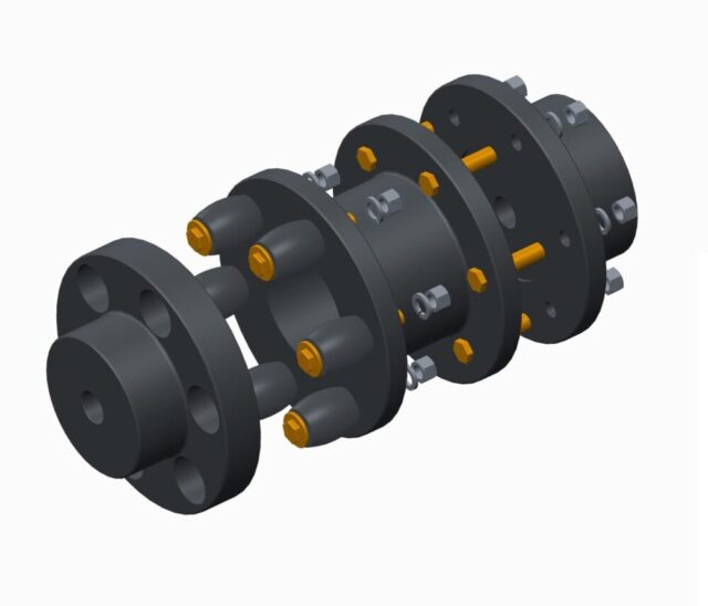 Utkarsh UBS series Pinbush coupling with spacer ASSEMBLY EXPLODED VIEW